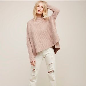 Free People Arctic Fox Mauve Back Zipper Sweater